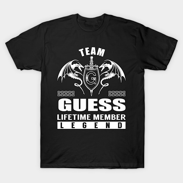 Team GUESS Lifetime Member Legend T-Shirt by Lizeth